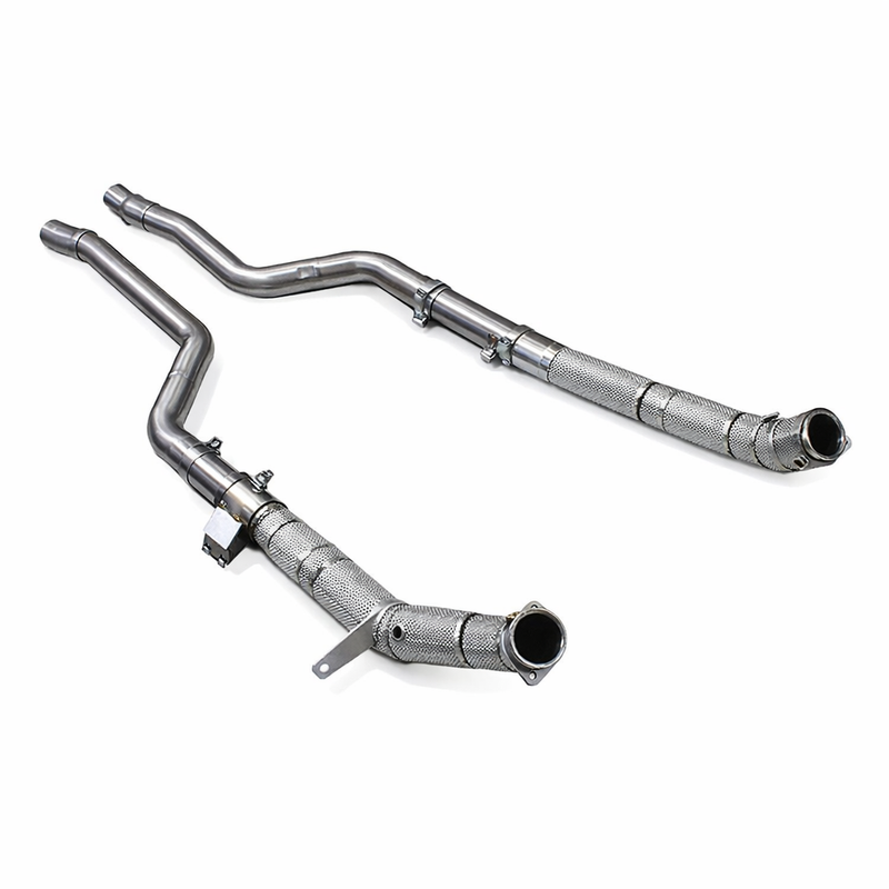 Metal exhaust pipes on a white background
