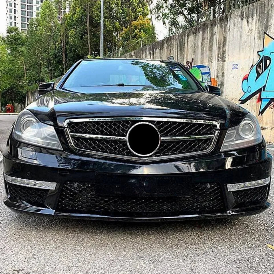 WSTN Mercedes C-Class W204 AMG Style GTR Front Grille Gloss Black 2008–2014 (C180/C200/C230/C250/C280/C300/C350)