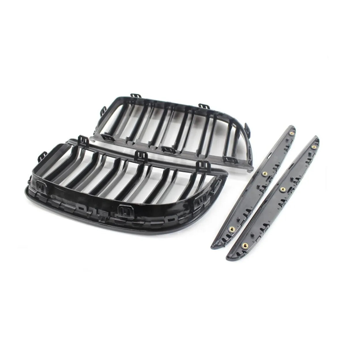 WSTN BMW 3 Series E90/E91 Pre-Facelift Gloss Black Double-Slat Kidney Grilles 2005–2008 (Pair)