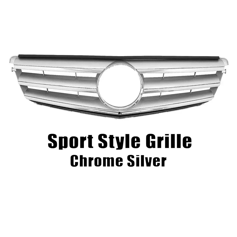 WSTN Mercedes C-Class W204 AMG Style GTR Front Grille Gloss Black 2008–2014 (C180/C200/C230/C250/C280/C300/C350)