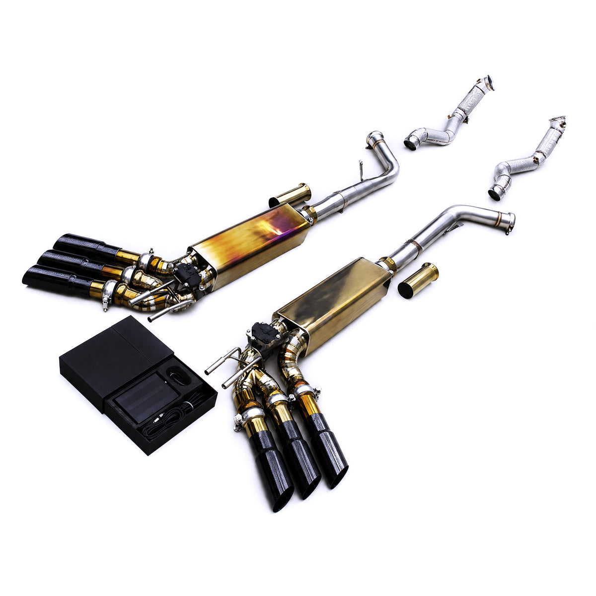 WSTN Performance Mercedes-AMG G63 M177 4.0TT Titanium Catback W464 — valve actuator and TIG-welded muffler seam