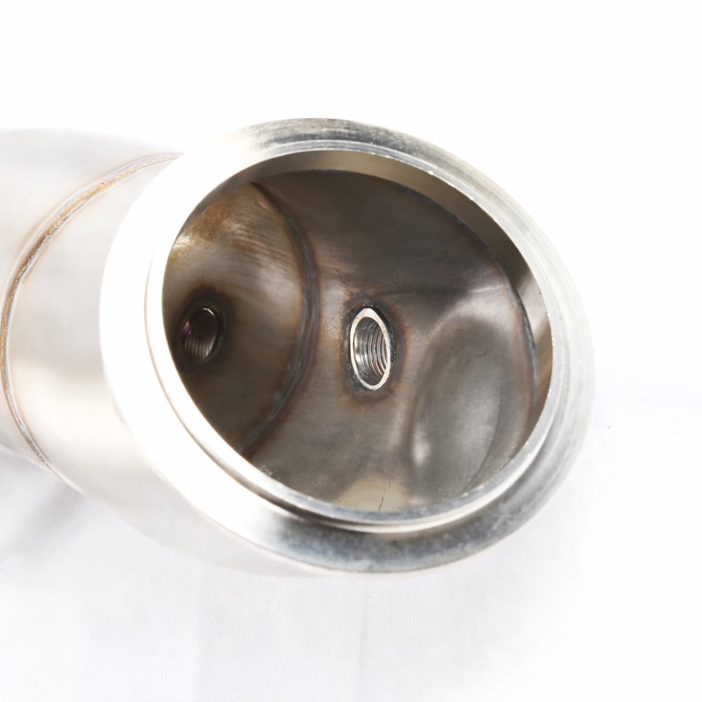 Stainless steel sink basin on a white background