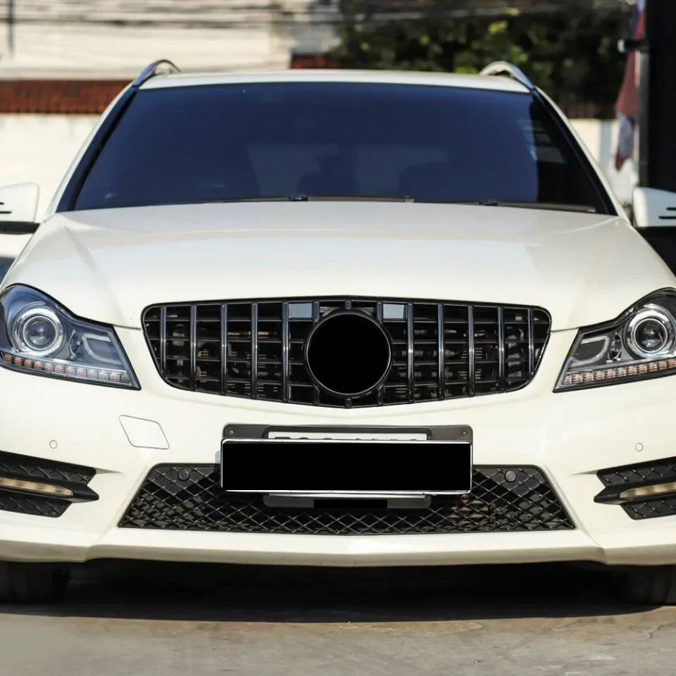 WSTN Mercedes C-Class W204 AMG Style GTR Front Grille Gloss Black 2008–2014 (C180/C200/C230/C250/C280/C300/C350)