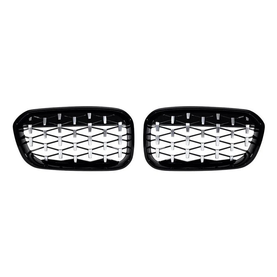 WSTN BMW 1 Series F20/F21 LCI Double-Slat Kidney Grilles Gloss Black 2015–2019 (Pair)