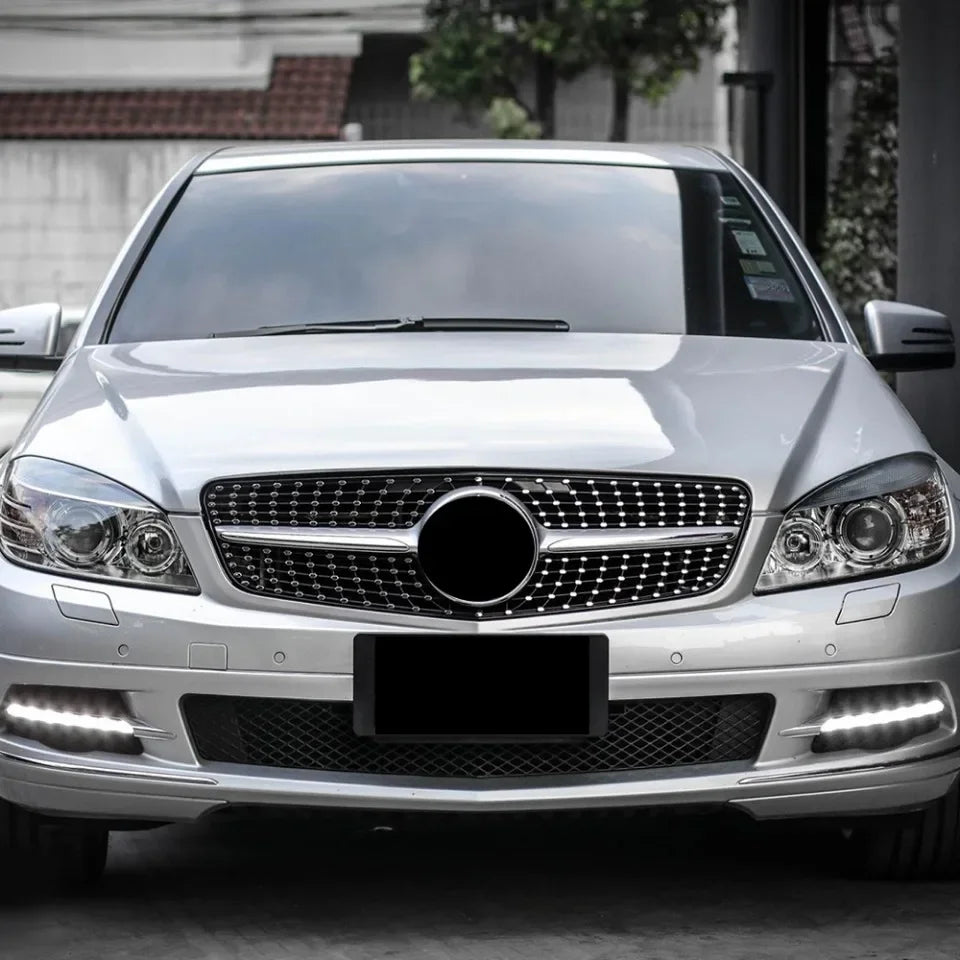 WSTN Mercedes C-Class W204 AMG Style GTR Front Grille Gloss Black 2008–2014 (C180/C200/C230/C250/C280/C300/C350)
