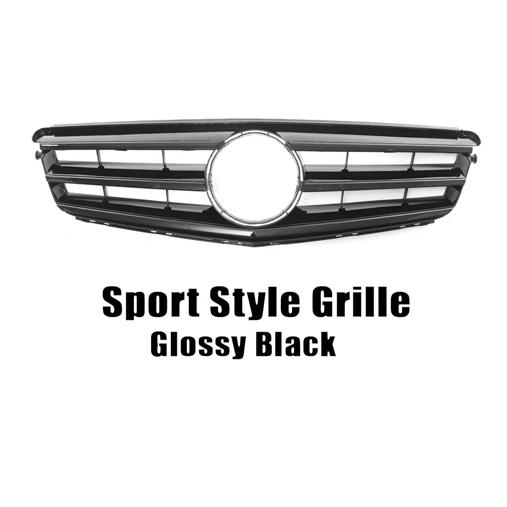 WSTN Mercedes C-Class W204 AMG Style GTR Front Grille Gloss Black 2008–2014 (C180/C200/C230/C250/C280/C300/C350)