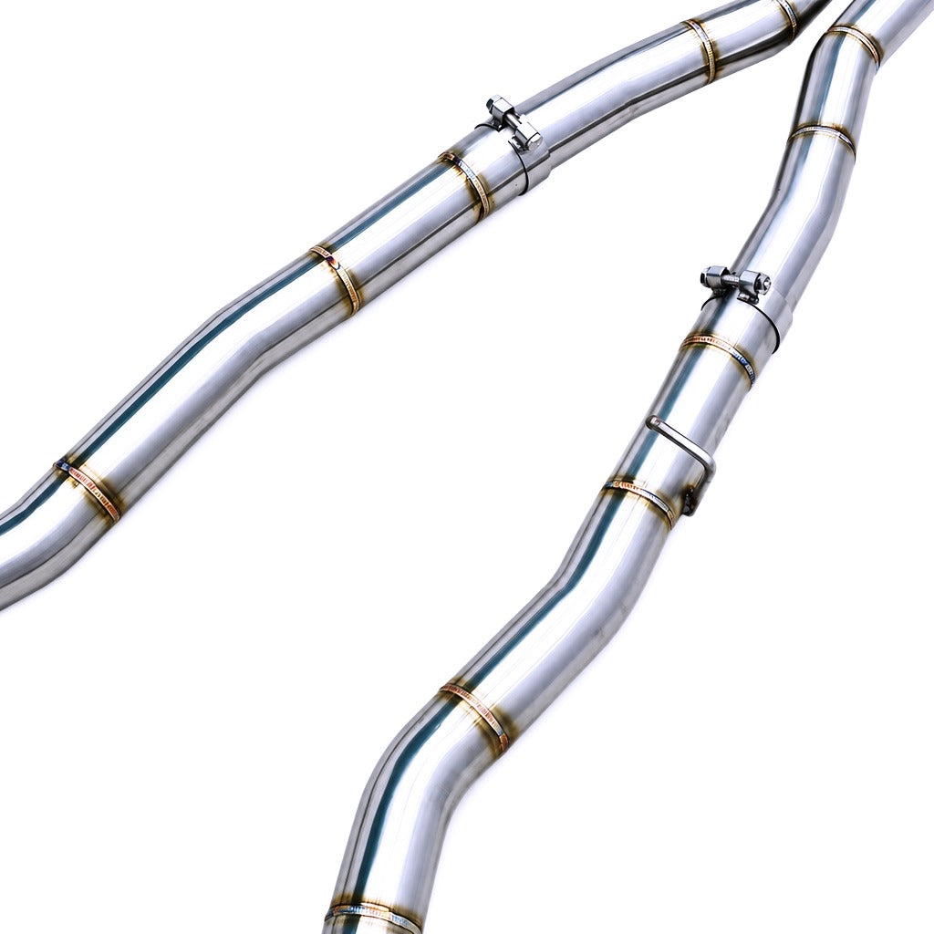 WSTN Performance BMW 540i B58 catback exhaust G30, valve actuator and muffler section