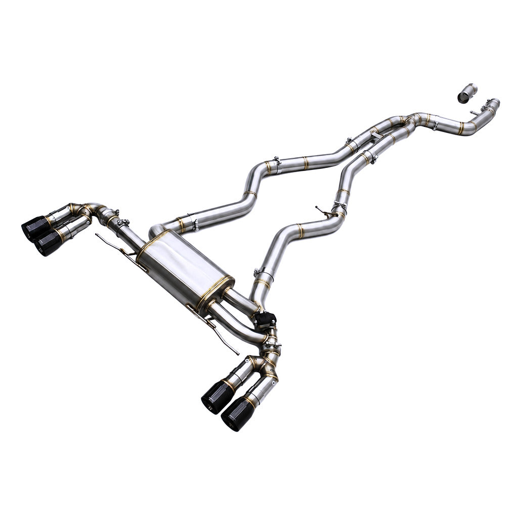 WSTN Performance BMW 440i F32 B58 3.0T Valved Stainless Catback Exhaust — full system overview