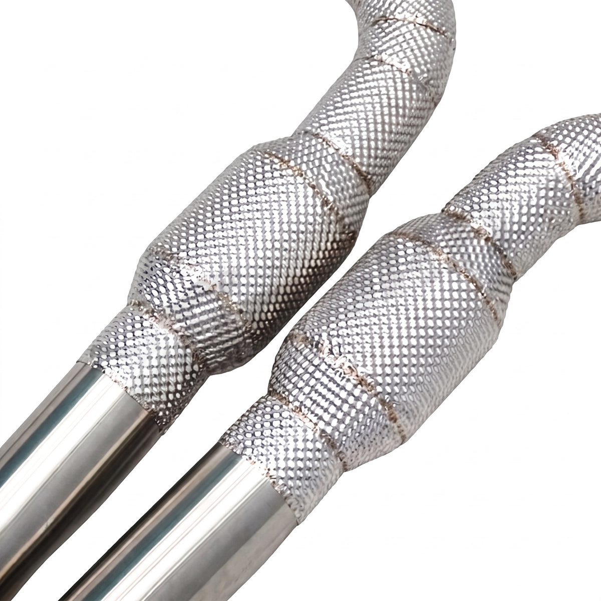 WSTN Performance Mercedes-Benz C63 AMG M156 W204 full exhaust system, heat shielding on the front pipes