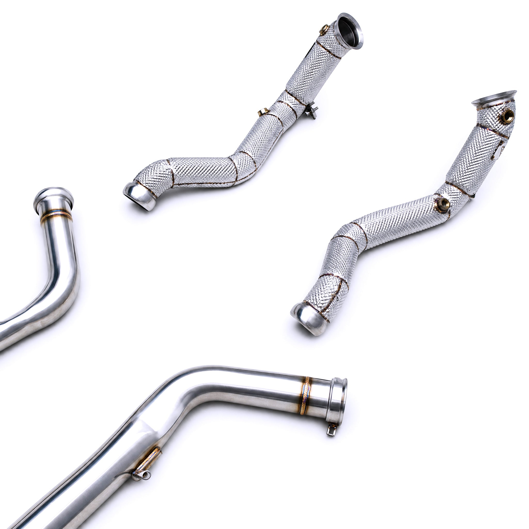 WSTN Performance Mercedes-AMG G63 M177 4.0TT Titanium Catback W464 — heat-blued titanium finish, mandrel bends