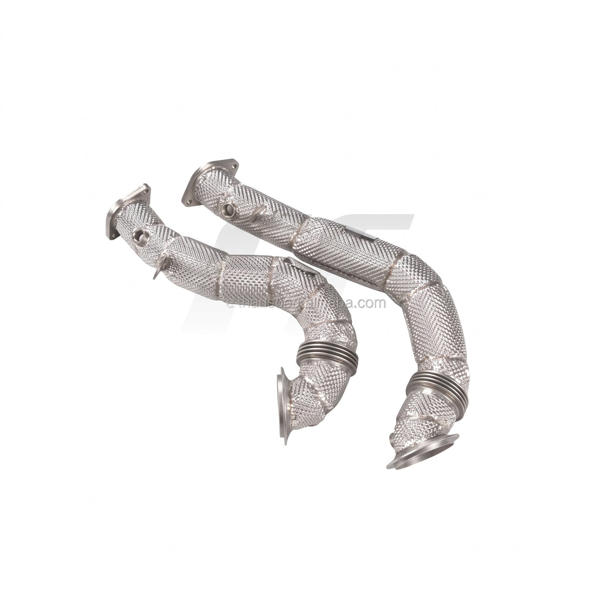 WSTN Performance BMW N54 catless downpipes, full length view