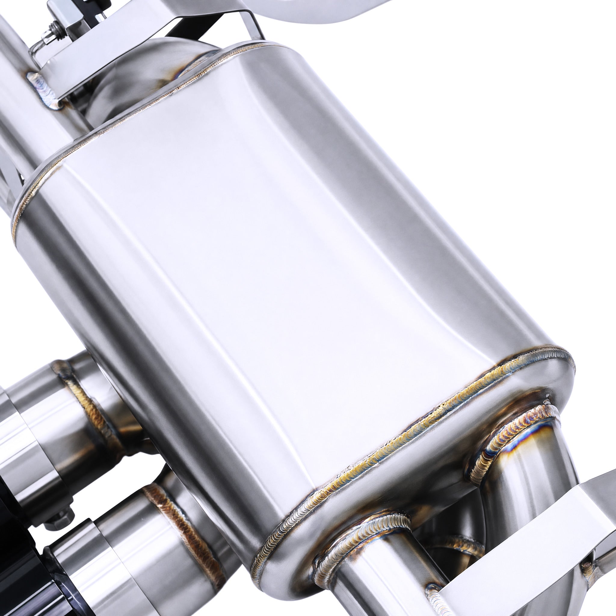 WSTN Performance Porsche 911 GT3 RS 9A1 4.0 NA Valved Catback 992 — muffler body and valve actuator mounting