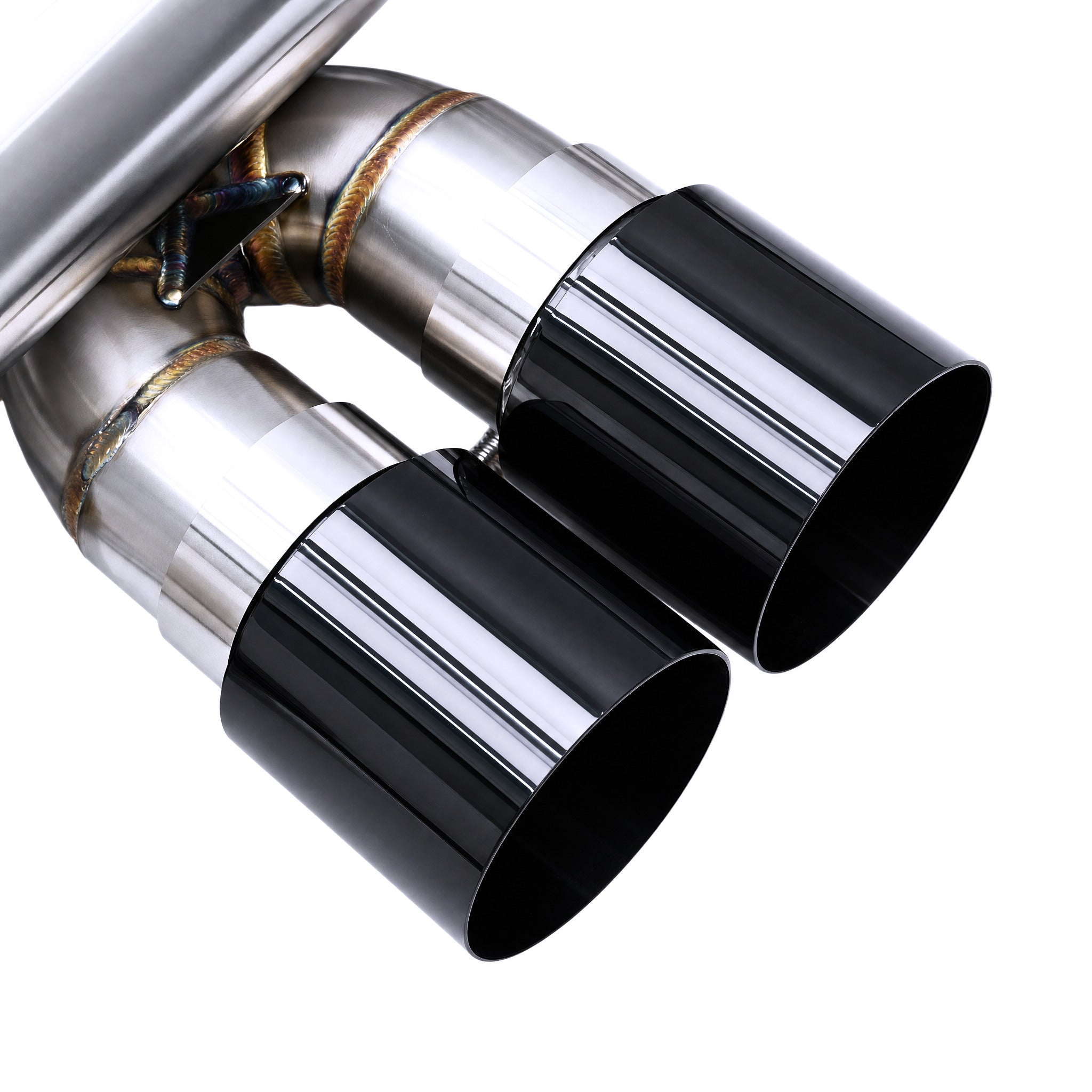 WSTN Performance Porsche 911 GT3 RS 9A1 4.0 NA Valved Catback 992 — polished stainless muffler shell close-up