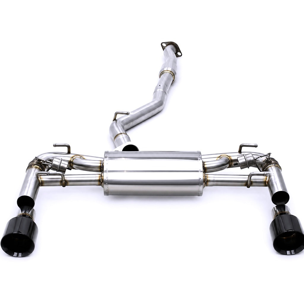 WSTN Performance Toyota 86 ZN6 FA20 Valved Resonated Catback, full X-pipe system with dual black tips