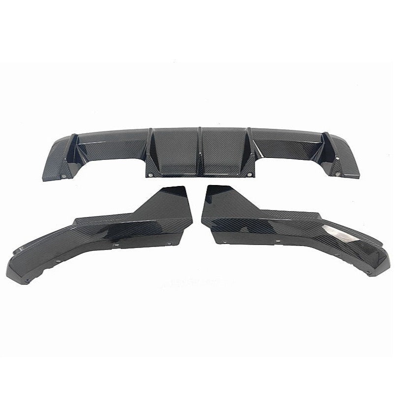 WSTN BMW M3/M4 'V' Style 3 Piece Rear Diffuser In Dry Carbon Fibre (G80/G82)